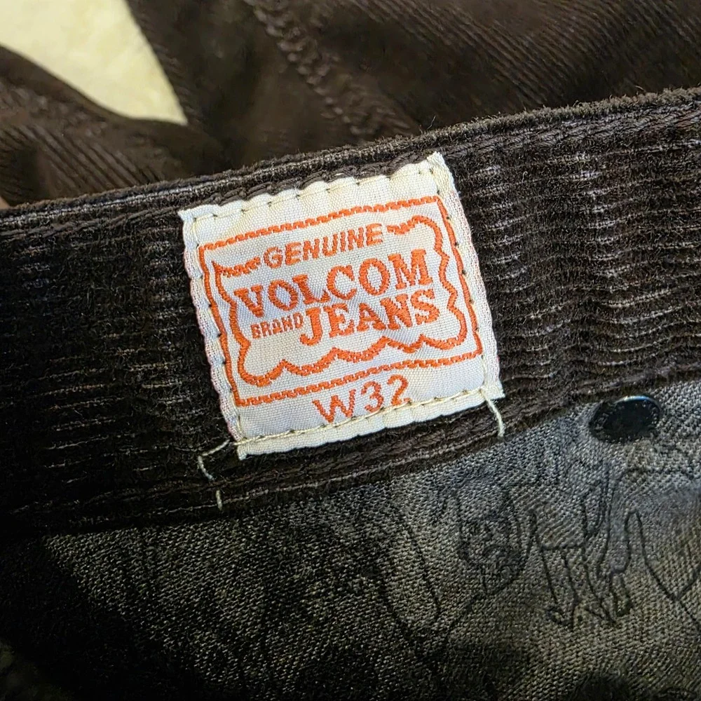 VTG Volcom Stone Boardwear Black Corduroy Pants Men W32 Skate Y2K 90s